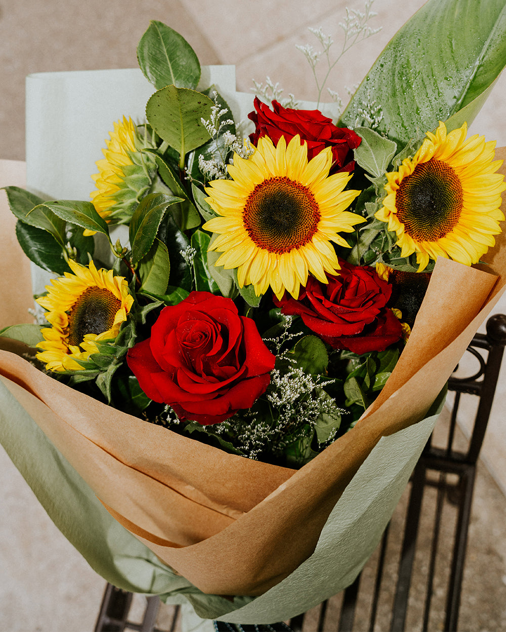 You are my sunshine - Sunflower and Rose