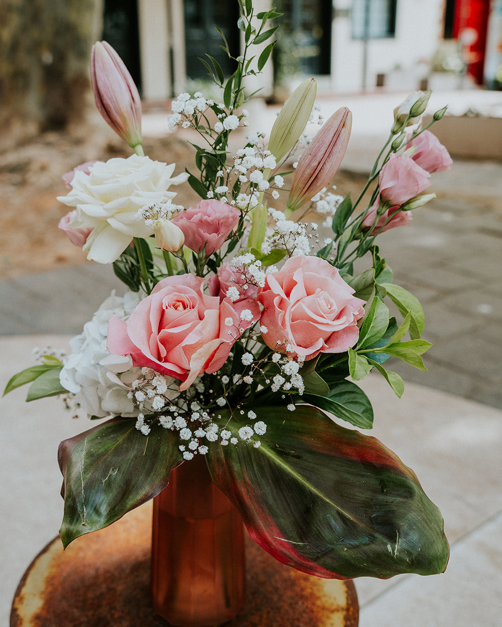 Garden Elegance - Valentine's Roses, Hydrangeas, Lily & Lisianthus